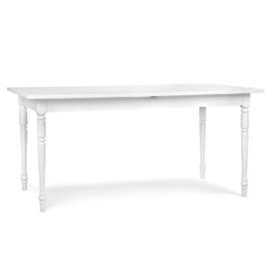 Country Extendable Dining Table Rectangular In White