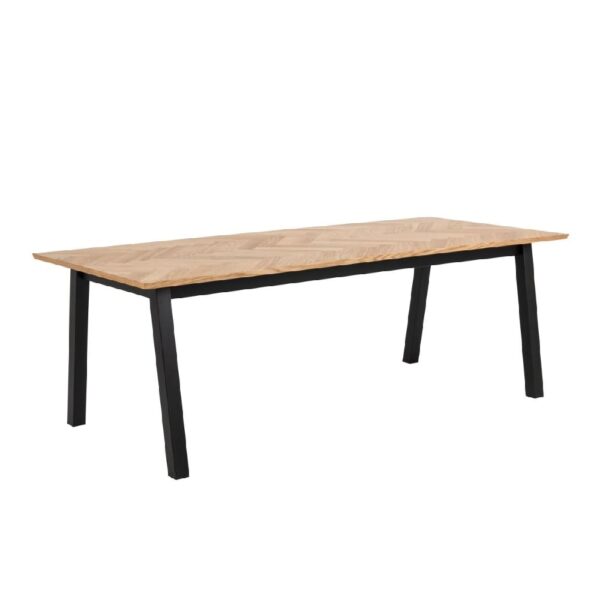 Brewster Wooden Dining Table Large With Black Legs In Oak