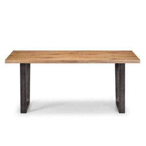 Barras Wooden Dining Table In Solid Oak And Metal Legs