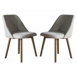 Elliata Natural Fabric Dining Chairs In A Pair