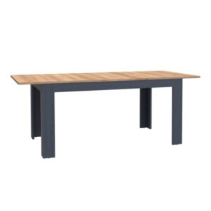 Belgin Wooden Extending Dining Table In Navy And Oak