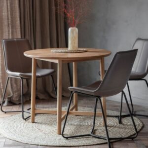 Kinghamia Wooden Round Dining Table In Oak