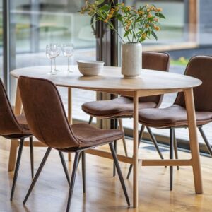 Madrina Wooden Oval Dining Table In Oak